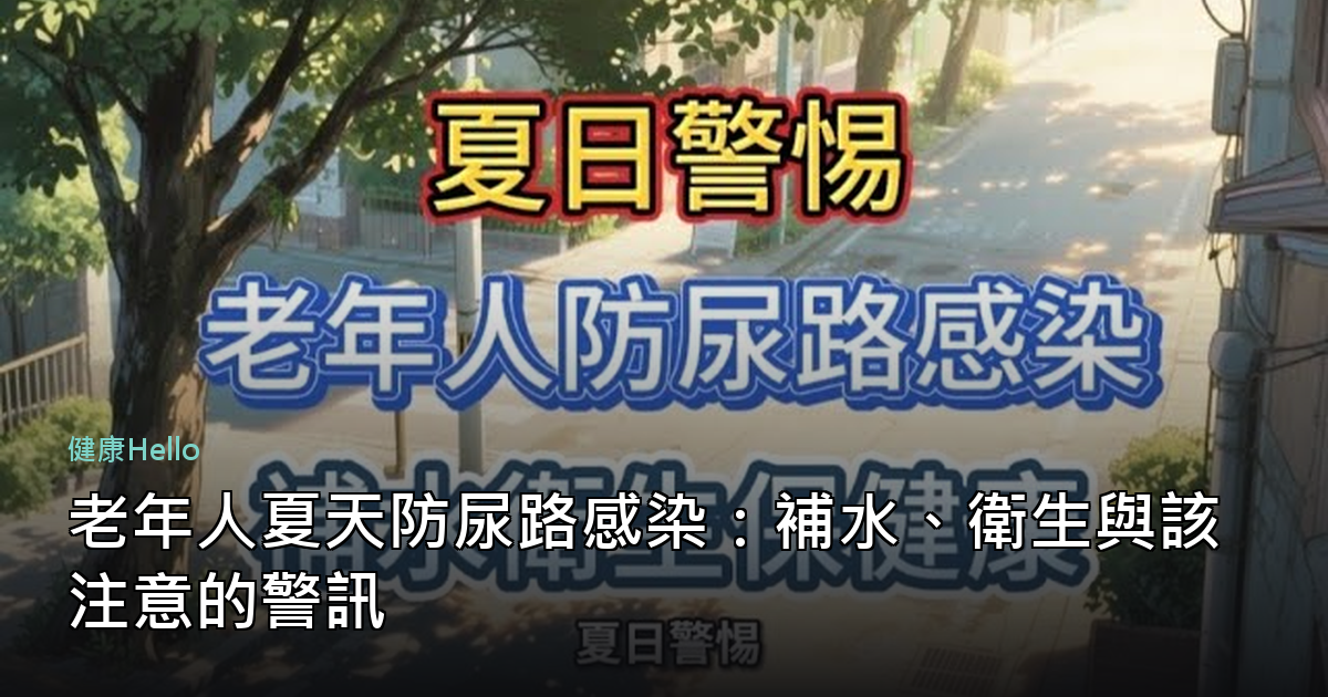 老年人夏天防尿路感染：補水、衛生與該注意的警訊